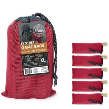 5 Pack Synthetic Blood Red Game Bag - X-Large